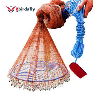 任鸟飞（Rbirdsfly） 飞盘手抛网 手撒网美式易抛渔网打渔网旋网抡网坠子捕鱼网 轮胎线飞盘型 4.2米 RBF221