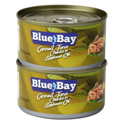 鲜得味 “Blue bay”  金枪鱼罐头 黄豆油浸180g*2罐 *10件