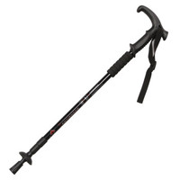 霞光户外登山杖铝合金手杖三节可折叠拐杖手杖T型302黑色