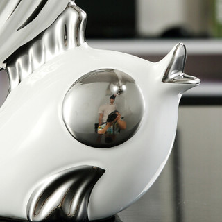Hoatai Ceramic 华达泰陶瓷 亲嘴鱼陶瓷花瓶摆件一对装