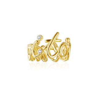 APM Monaco戒指女个性时尚设计感食指环 法式轻奢晶钻银饰首饰