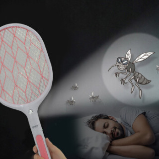 商品康铭 电蚊拍 可充电苍蝇拍 led灯灭蚊拍 大网面电蚊拍 家用电蚊拍