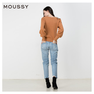 MOUSSY 010BSW70-1130 女士一字领针织衫