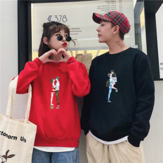 新薇丽(Sum Rayleigh)2019春季新款 圆领韩版套头学生卫衣宽松情侣装班服 HZDF6021 男红色