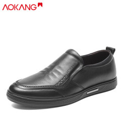 奥康(Aokang)休闲鞋套脚舒适办皮鞋男183431070/193212068黑色39码