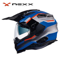 NEXX X.WED2 X-PATROL 亚洲版型 旅行全盔 碳纤维复合材料电动摩托车头盔 钛灰蓝色 L