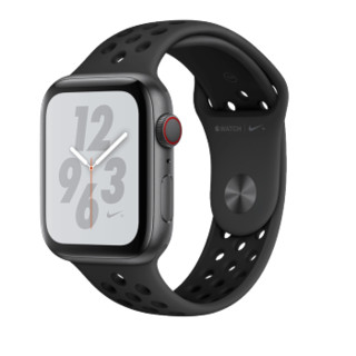 Apple 苹果 Watch系列 Watch Series 4 Nike GPS+蜂窝款 智能手表 44mm 深空灰 黑色硅胶表带 16GB（ECG、GPS、北斗、扬声器、温度计）