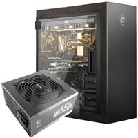 微星 (MSI)黑金佩龙斧 中塔机箱 + 微星 (MSI) 额定550W 550G电源 机箱电源套装