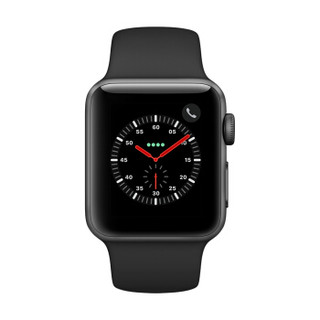 Apple Watch Series 3智能手表（GPS+蜂窝款 38毫米 深空灰铝金属表壳 黑色运动表带）