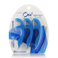 皓乐齿 Ora2 亮白净色牙线棒30支 去除齿间有色牙垢 日本进口