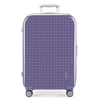 稻草人(MEXICAN)行李箱男女 20英寸登机箱 亮面波点设计时尚拉杆箱 万向轮静音密码锁旅行箱 紫色