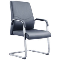 百思宜 时尚简约办公家具会客时尚洽谈椅老板椅经理椅 弓形扶手椅 DL1702C黑色西皮