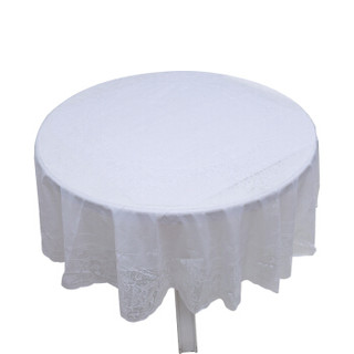 全悦（QUANYUE）欧式现代简约PVC桌布 防水防油防烫桌垫茶几垫软塑料玻璃台布 186纯白 圆形 直径180cm