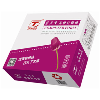 天章（TANGO）紫天章彩色电脑打印纸241-3彩10寸1/2 01w（不撕边 色序：白红黄 1000页/箱) 50箱/组