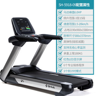 舒华（SHUA）V9豪华商用跑步机健身房减肥运动器材静音减震SH-5918-09