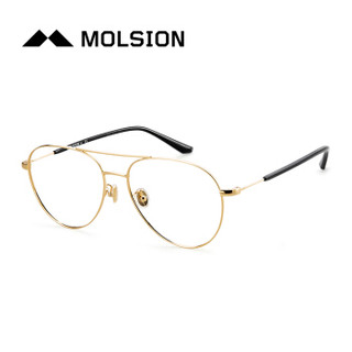 陌森眼镜双梁全框光学架近视镜眼镜架男女款MJ7019  B60金色