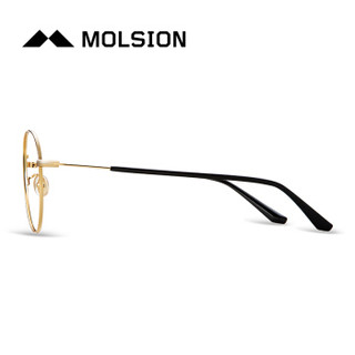 陌森眼镜双梁全框光学架近视镜眼镜架男女款MJ7019  B60金色