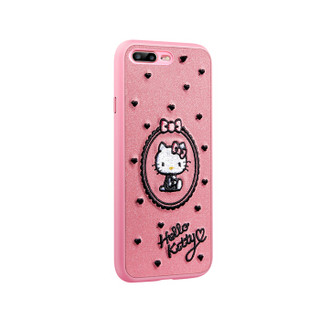 X-doria HelloKitty苹果7P/8Plus手机壳iPhone7P/8Plus保护壳 手工3D立体刺绣全包防摔保护套 资趣刺绣粉