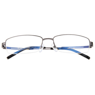海伦凯勒 近视眼镜框男款 时尚商务款钛架 半框光学眼镜架 H9303 T02枪灰色