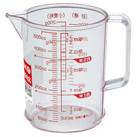 ASVEL 阿司倍鹭 耐热耐高温透明塑料量杯 烘焙工具厨房计量杯三种刻度 500ML