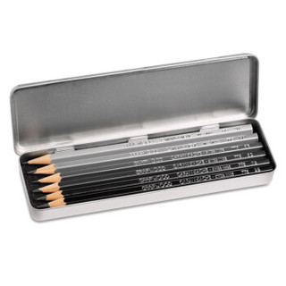 瑞士凯兰帝CARAN D'ACHE GRAPHITE LINE石墨铅笔碳笔素描笔6支（2H-9B）金属盒装原装进口775.306