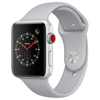 Apple Watch Series 3智能手表（GPS+蜂窝款 42毫米 银色铝金属壳 云雾灰色运动表带 MQQR2CH/A）
