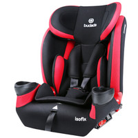 步达达(BUDADA)德国汽车儿童安全座椅isofix硬接口9个月-12岁 F8 红色
