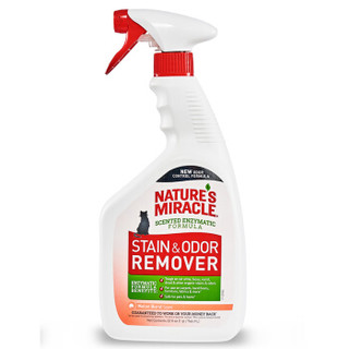 天然奇迹/Nature's Miracle 猫用清洁祛污除臭喷剂 去尿渍异味分解清洁用品32oz/946ml (甜瓜香)