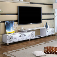酷林（KULIN）电视柜 简约现代可伸缩电视柜时尚客厅电视柜烤瓷电视柜