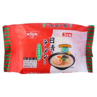 日清（ Nissin ）速冻豚骨风味拉面 3包装 原装进口 面条 585g/袋