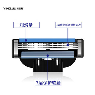 YingJiLi 英吉利 三层刀片手动剃须套装（环保手柄1刀架+2刀头）