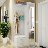 立式衣帽柜组合一体 1米长全白色 组装