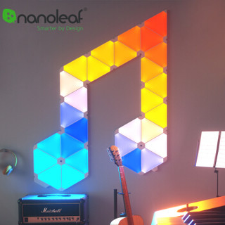Nanoleaf智能奇光板 音符图案拼接套包 包含28片灯板+妙音器+电源控制器 音乐音符灯板 卧室 客厅 舞蹈房灯
