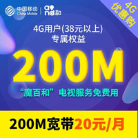 4G客户专享 200M宽带20元/月