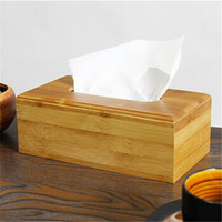 Neyankex 实木日式简约纸巾盒竹木创意收纳盒 茶餐厅酒店专用抽纸盒 大号（21.9*11*7.2cm）