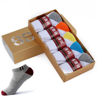 恒源祥 男士袜子时尚休闲运动男袜棉袜透气短袜 5双装拼色A9170912均码