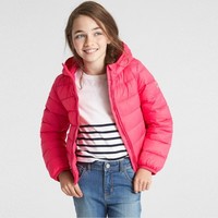 Gap女童 基本款直筒长袖棉服夹克 334757 120cm(S) 红紫色