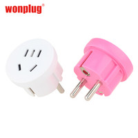 Wonplug 万浦  UN80 出国旅行转换插头 362粉色