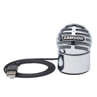 SAMSON（山逊） Meteorite 球形迷你USB电容麦克风台式电脑桌面录音设备 银色