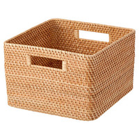 無印良品 MUJI 無印良品  可重叠藤编方形篮/大 原色 35*36*24cm
