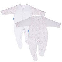 Grosuit  BBE14409 婴幼儿多功能连体衣 ((6-9个月、粉红爱心、 2件装)