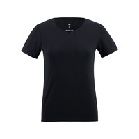 MI 小米 女款 V领短袖T恤 (黑色、S)