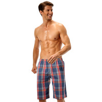 七匹狼男士沙滩裤 男纯棉短裤阿罗裤英伦风休闲中筒裤 深蓝色 06498 2XL