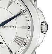 SEIKO 精工 SSA241 男士石英手表 42mm 银盘 银色不锈钢带 圆形