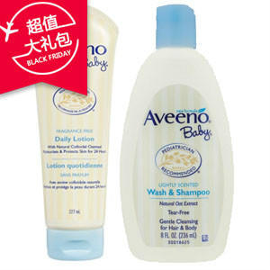 Aveeno 艾维诺 纯天然燕麦精华 婴儿专用保湿润肤乳 227g+沐浴洗发水二合一 236ml