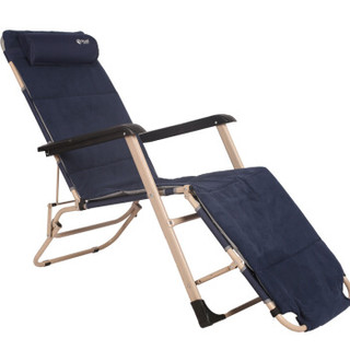 REDCAMP 折叠躺椅午休午睡椅便携办公室家用单人床简易沙滩椅靠背 Y201丈青+麂皮绒棉垫