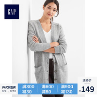 Gap  纯色羊毛针织开衫 846071