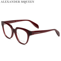 亚历山大·麦昆Alexander McQueen eyewear男女光学镜架 亚洲版经典方形框近视框 AM0043OA-004 红色镜框 52mm