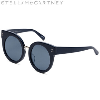 丝黛拉麦卡妮Stella McCartney eyewear 女太阳镜 亚洲版圆框墨镜 SC0036SA-004 蓝色全框银灰色镜片 52mm