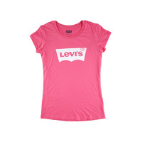 Levi's kids 李维斯 粉色带英文女童圆领T恤